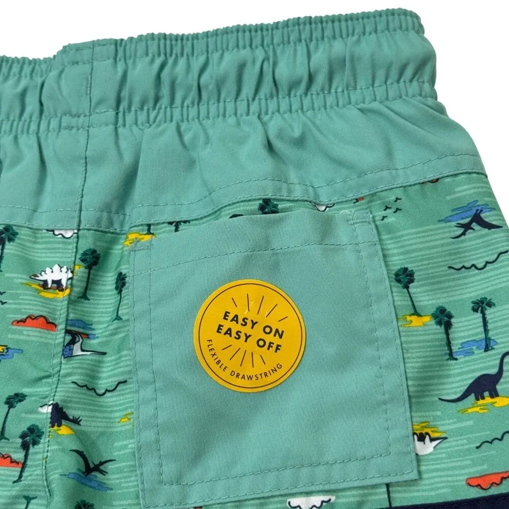 Cat & Jack Swim Trunk‎ Dinosaur Print Aqua 3T